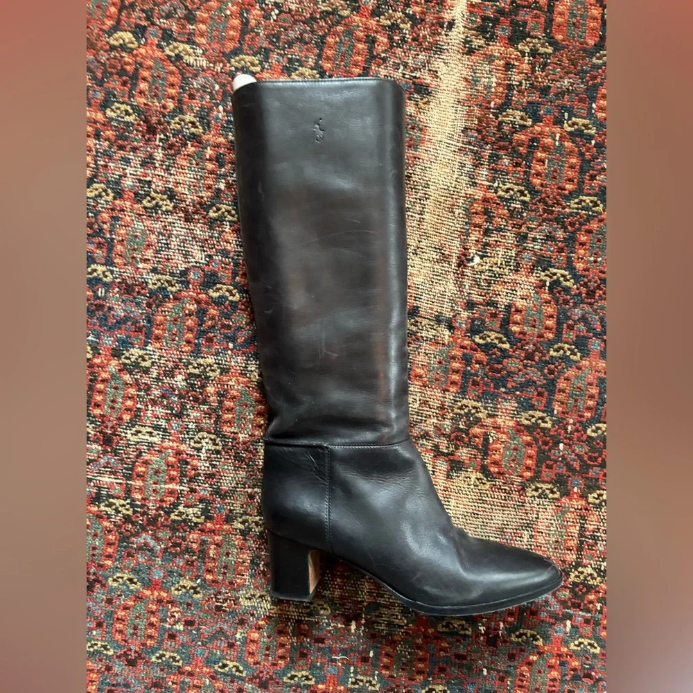 Ralph Lauren polo tall calfskin boots black - Picture 3 of 5